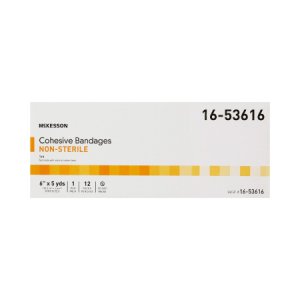 Cohesive Bandage McKesson 6 Inch X 5 Yard Standard Compression Self-adherent Closure Tan NonSterile