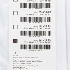 Post-Surgical Bra McKesson White 44 to 46 Inch