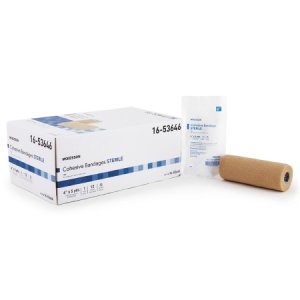 Cohesive Bandage McKesson 6 Inch X 5 Yard Standard Compression Self-adherent Closure Tan Sterile