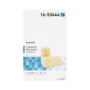 Cohesive Bandage McKesson 4 Inch X 5 Yard Standard Compression Self-adherent Closure Tan Sterile