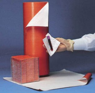 Biohazard Wipe Bio-Screen   Heavy Absorbency White / Orange NonSterile Cellulose / Polyethylene 4 X 4 Inch Disposable