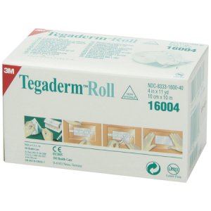 Transparent Film Dressing 3M    Tegaderm    Roll 4 Inch X 11 Yard 2 Tab Delivery Without Label NonSterile