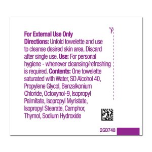 Obstetrical Wipe Hygea   Individual Packet BZK (Benzalkonium Chloride) / Ethyl Alcohol Scented 100 Count