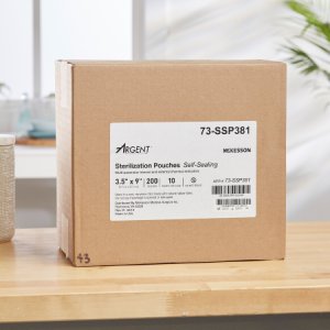 Sterilization Pouch McKesson Argent    Sure-Check   Ethylene Oxide (EO) Gas / Steam 3-1/2 X 9 Inch Transparent / Blue Self Seal Paper / Film