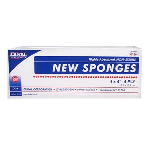 Nonwoven Sponge Dukal    Polyester / Rayon 4-Ply 4 X 4 Inch Square NonSterile