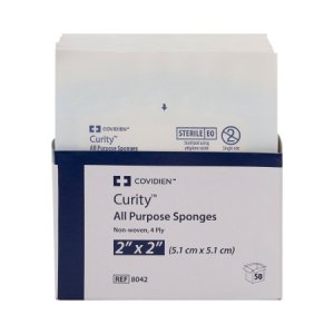 Nonwoven Sponge Curity    Polyester / Rayon 4-Ply 2 X 2 Inch Square Sterile