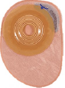 Ostomy Pouch Assura   One-Piece System 7 Inch Length, Midi 13/16 to 2-1/8 Inch Stoma Closed End Flat, Trim to Fit