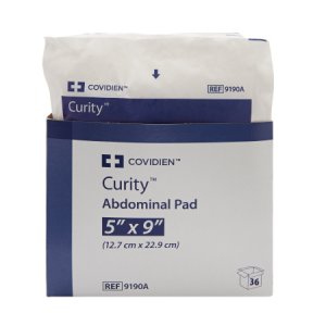 Abdominal Pad Curity    Nonwoven Fluff 5 X 9 Inch Rectangle Sterile
