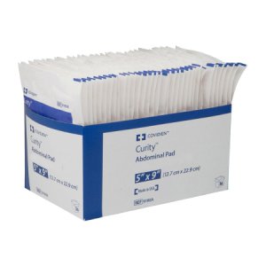 Abdominal Pad Curity    Nonwoven Fluff 5 X 9 Inch Rectangle Sterile