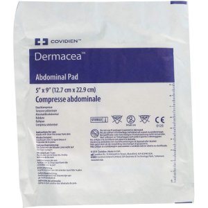 Abdominal Pad Dermacea    Nonwoven Fluff 5 X 9 Inch Rectangle NonSterile