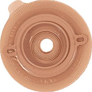 Ostomy Barrier Assura   Precut, Standard Wear Pectin Based Adhesive 50 mm Flange Red Code System Synthetic Resin 1-1/4 Inch Opening