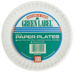Plate AJM Packaging Corporation White Single Use Paper 9 Inch Diameter