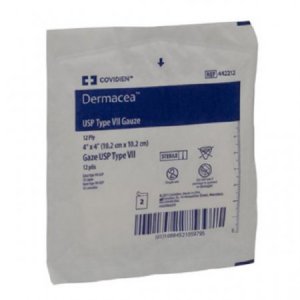 USP Type VII Gauze Sponge Dermacea    Cotton 12-Ply 4 X 4 Inch Square Sterile