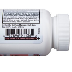 Pain Relief Geri-Care   81 mg Strength Aspirin Chewable Tablet 36 per Bottle