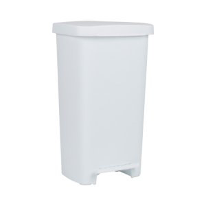 Trash Can McKesson 52 Quart Rectangular White Plastic Step On