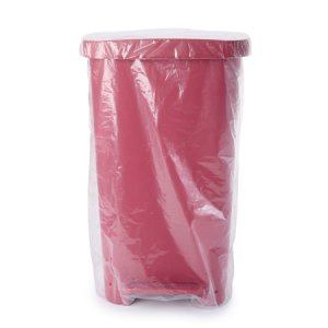 Trash Can McKesson 52 Quart Rectangular Red Plastic Step On