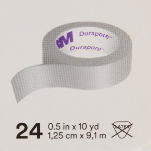 Medical Tape 3M    Durapore    High Adhesion Silk-Like Cloth 1/2 Inch X 10 Yard White NonSterile