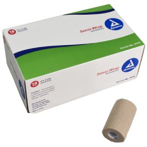 Cohesive Bandage Sensi-Wrap 4 Inch X 5 Yard Standard Compression Self-adherent Closure Tan NonSterile
