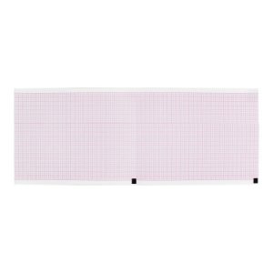 Diagnostic Recording Paper Cardiofax   S Thermal Paper 109 mm X 92 Sheets Z-Fold Red Grid