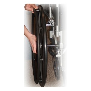 Lightweight Transport Chair drive    Poly-Fly Aluminum Frame with Silver Finish 250 lbs. Weight Capacity Fixed Height / Padded Arm Black Upholstery