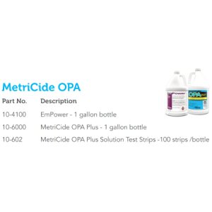 OPA Concentration Indicator MetriCide    OPA Plus Pad 100 Test Strips Bottle Single Use