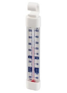 Refrigerator / Freezer Thermometer Fahrenheit / Celsius -40   to +122  F (-40   to +50  C) Without External Probe Hanging / Standing Does Not Require Power