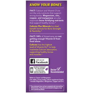 Joint Health Supplement Caltrate   600 + D Calcium / Vitamin D 600 mg - 800 IU Strength Tablet 60 per Bottle