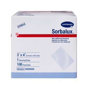 Non-Adherent Dressing Sorbalux   Rayon / Polyester 3 X 4 Inch Sterile