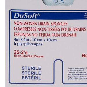 Drain Sponge DuSoft   Polyester / Rayon 4 X 4 Inch Sterile