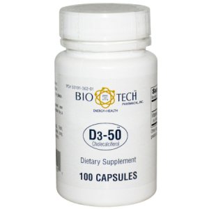 Vitamin Supplement Bio Tech    Vitamin D3 50000 IU Strength Capsule 100 per Bottle