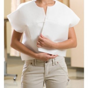 Exam Cape White One Size Fits Most Front Opening Without Closure Unisex