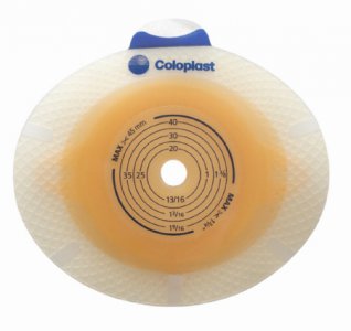 Ostomy Barrier SenSura   Click Trim to Fit, Standard Wear Double Layer Adhesive 60 mm Flange Blue Code System 5/8 to 1-11/16 Inch Opening