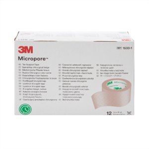 Medical Tape 3M    Micropore    Easy Tear Paper 1 Inch X 10 Yard Tan NonSterile