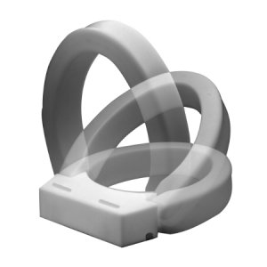 Elongated Raised Toilet Seat Tall-Ette   3 Inch Height White 350 lbs. Weight Capacity