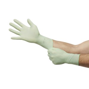 Surgical Glove GAMMEX   Non-Latex PI Green Size 7.5 Sterile Polyisoprene Standard Cuff Length Smooth with Micro-Texture Light Green Chemo Tested