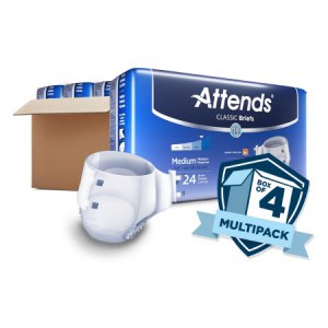 Unisex Adult Incontinence Brief Attends   Classic Medium Disposable Heavy Absorbency