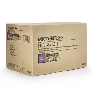 Exam Glove MICROFLEX   MidKnight    X-Large NonSterile Nitrile Standard Cuff Length Fully Textured Black Fentanyl Tested