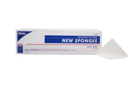 Nonwoven Sponge Dukal    Polyester / Rayon 4-Ply 3 X 3 Inch Square NonSterile