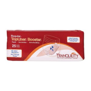 Incontinence Booster Pad Tranquility   TopLiner    4 X 14 Inch Heavy Absorbency Superabsorbant Core Regular Adult Unisex Disposable