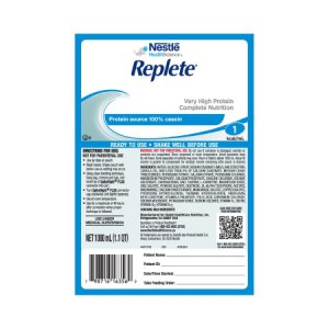 Tube Feeding Formula Replete   33.8 oz. Bag Ready to Use Unflavored Adult