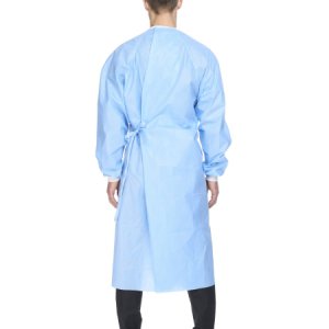 Non-Reinforced Surgical Gown with Towel Halyard Basics X-Large Blue Sterile Disposable