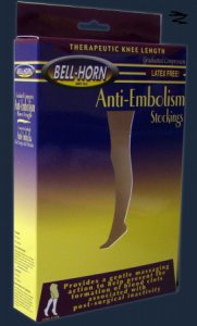 Anti-embolism Stocking Bell-Horn   Knee High Medium Black Closed Toe