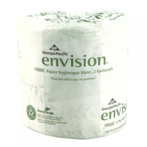 Toilet Tissue envision   White 2-Ply Standard Size Cored Roll 550 Sheets 4 X 4-1/20 Inch