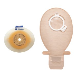 Ostomy Barrier SenSura   Click Precut, Standard Wear Double Layer Adhesive 50 mm Flange Red Code System 3/16 Inch Opening