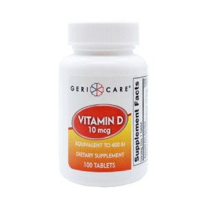 Vitamin Supplement Geri-Care   Vitamin D3 400 IU Strength Tablet 100 per Bottle
