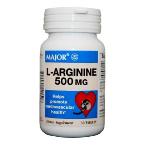 Dietary Supplement Major   L-Arginine 500 mg Strength Tablet 50 per Bottle