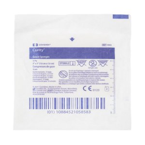 USP Type VII Gauze Sponge Curity    Cotton 12-Ply 3 X 3 Inch Square Sterile