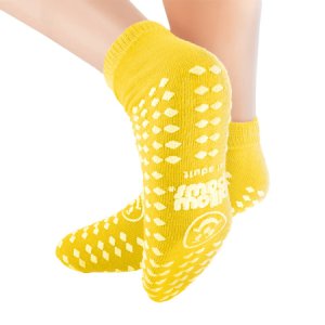 Slipper Socks Pillow Paws   Risk Alert   Terries    One Size Fits Most Yellow Ankle High