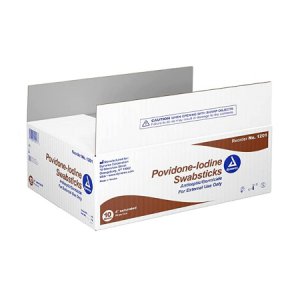 Impregnated Swabstick 10% Strength Povidone Iodine Individual Packet NonSterile