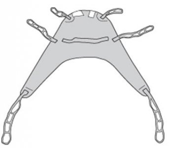 Seat and Back Divided Leg Sling 4 or 6 Point With Head Support Straps - Attached Medium 450 lbs. Weight Capacity